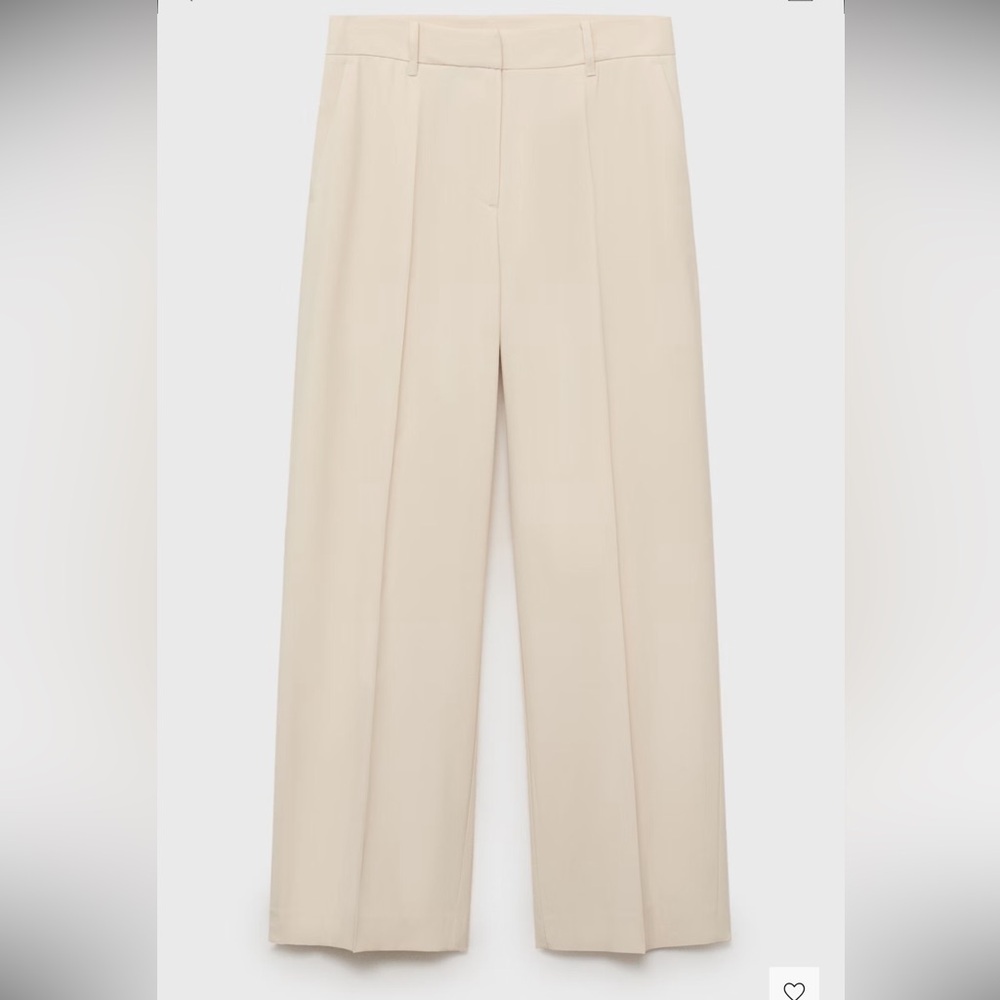 Mango Cream straight mid-rise pants